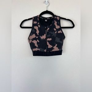 RyderWear Camo Zip Up Sport Bra Size Small